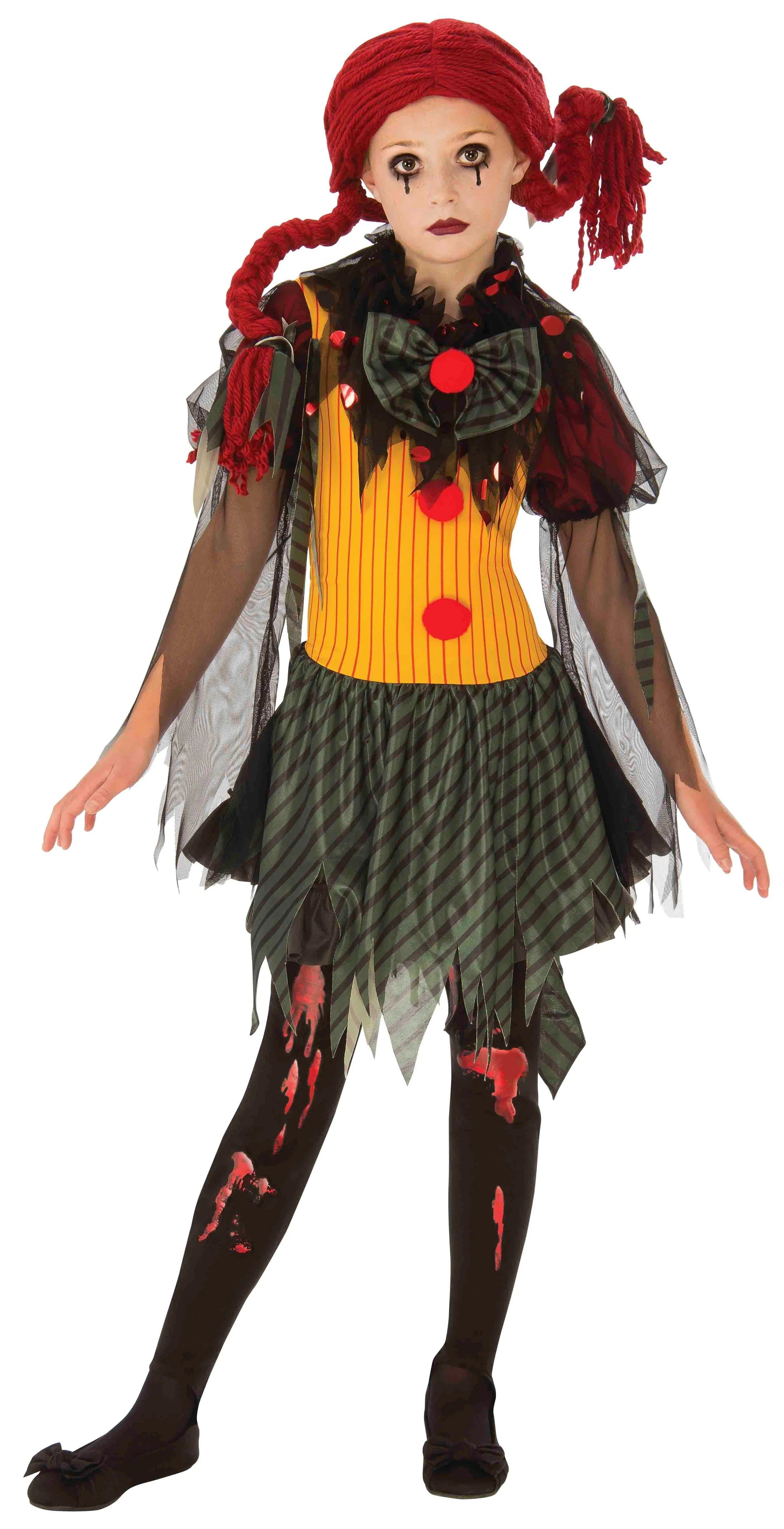 Disfraz de Payasa Zombi con Peluca para Niña Zombies Rubies